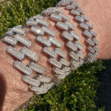 925 Sterling Silver Baguette Moissanite Bracelet