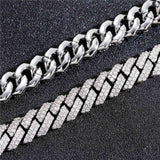Lab Created Moissanite Diamond Silver Cuban Bracelet