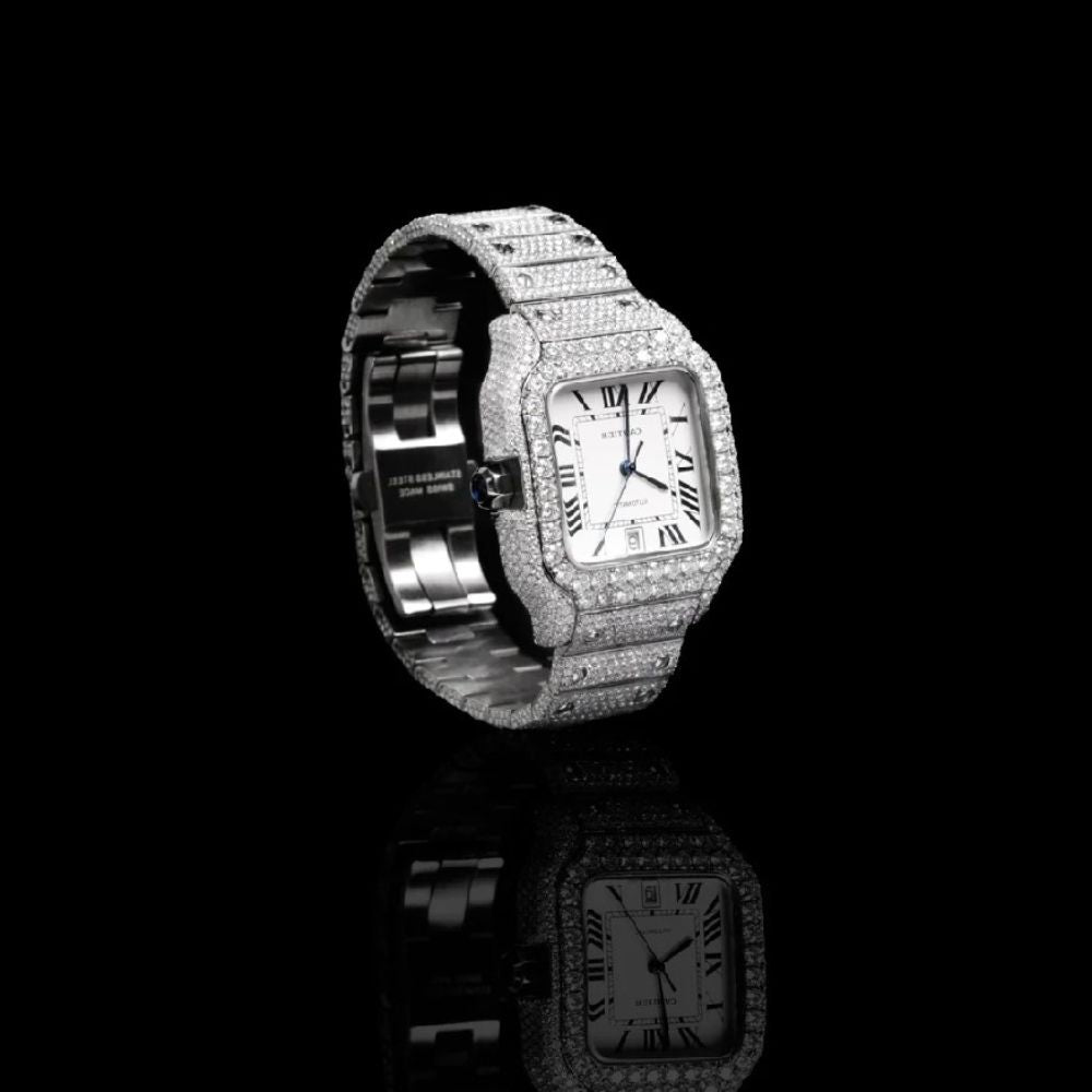 Colorless Moissanite Fully Iced Out Luxury Watch For Men's