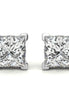 Claw Prong Princess Cut Moissanite Solitaire Stud Earrings
