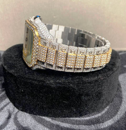 Elegant Look Arabian Style Fully Moissanite Hip Hop Watch