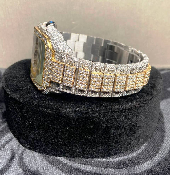 Elegant Look Arabian Style Fully Moissanite Hip Hop Watch