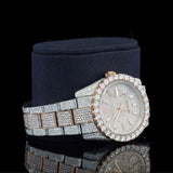 Rose & White Bust Down Moissanite Hip Hop Watch