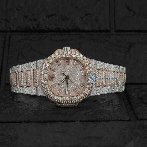 Automatic Moissanite Dual Tone Watch
