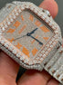 Orange Numerical Dial Moissanite Two Tone Watch