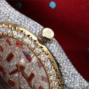 Moissanite Diamond Automatic Date Just Wrist Watch