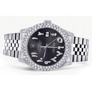 Moissanite Black Color Arabic Hip Hop Watch