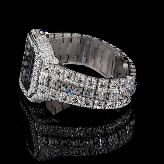 Automatic Fully Iced Out Moissanite Diamond Customize Watch