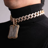 Iced Single Initial Letters A-Z Baguette Hip Hop Necklace For Women