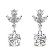 Flower Inspired Moissanite Drop Dangle Earrings