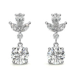 Flower Inspired Moissanite Drop Dangle Earrings