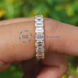 Full Eternity Emerald Cut Lab Grown Diamond Wedding  Band