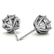 Eight Prong Setting Round Moissanite Small Stud Earrings
