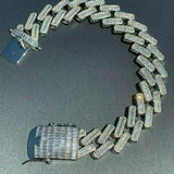 Baguette Moissanite Miami Cuban Link Bracelet