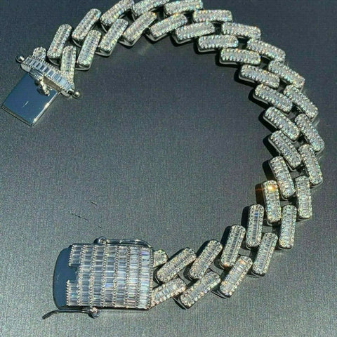Baguette Moissanite Miami Cuban Link Bracelet