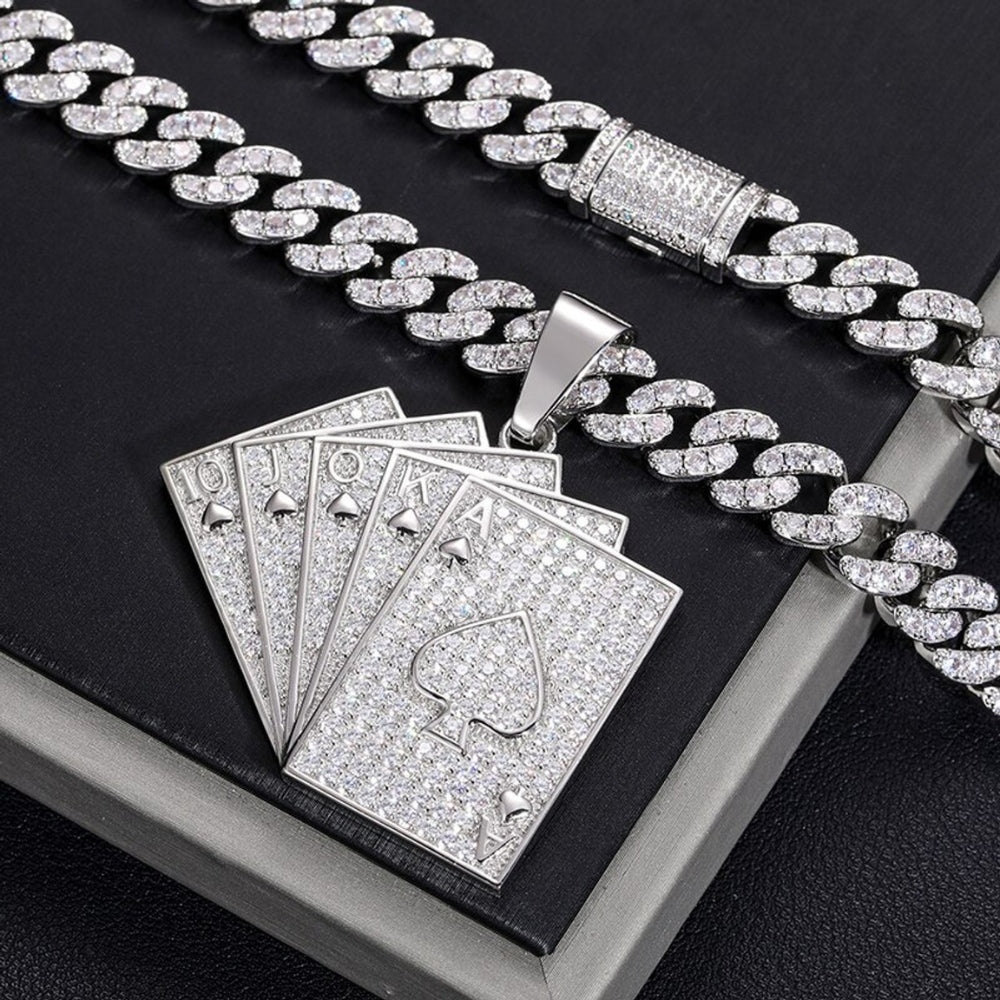 VVS1 Clarity Moissanite Diamond Tash Card Hip Hop Pendant