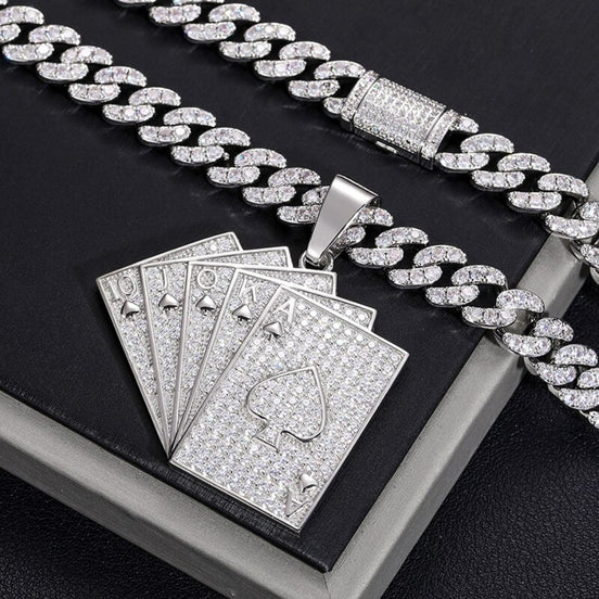 VVS1 Clarity Moissanite Diamond Tash Card Hip Hop Pendant