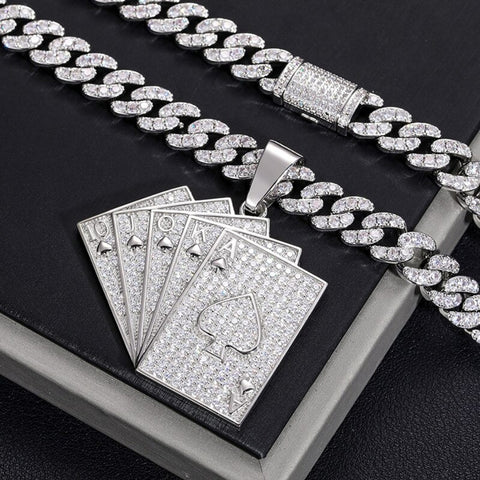 VVS1 Clarity Moissanite Diamond Tash Card Hip Hop Pendant
