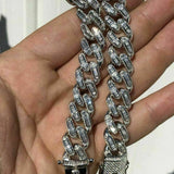 Moissanite Baguette Diamond Cuban Link Bracelet