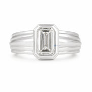 Moissanite Emerald Cut Solitaire Engagement Ring For Men's