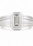 Moissanite Emerald Cut Solitaire Engagement Ring For Men's