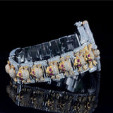 Skull Moissanite Diamond Dual Tone Hip Hop Watch