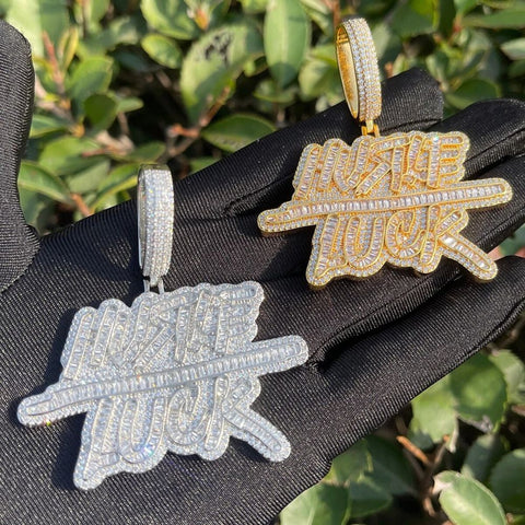 Iced Out Letter Baguette Cut Moissanite Pendant Rapper