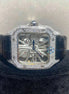 Skeleton Black Leather Belt Moissanite Watch