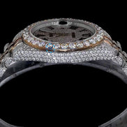 Dual Tone Automatic Rapper Style Moissanite Watch For Men's