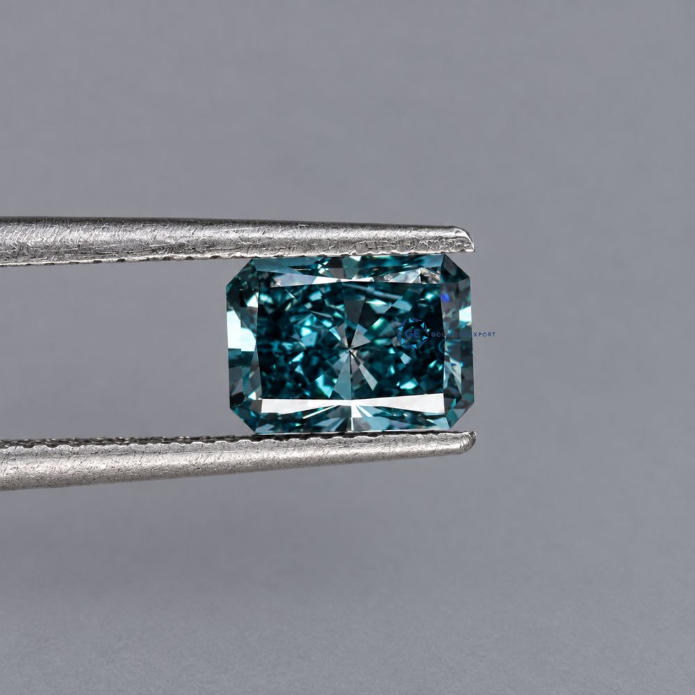 Blue Radiant Cut Lab Grown Diamond, IGI Certified Diamond