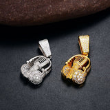 Rock Music Headphones Iced Out Moissanite Pendant