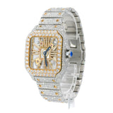 Skeleton Automatic Dual Tone Moissanite Fancy Watch