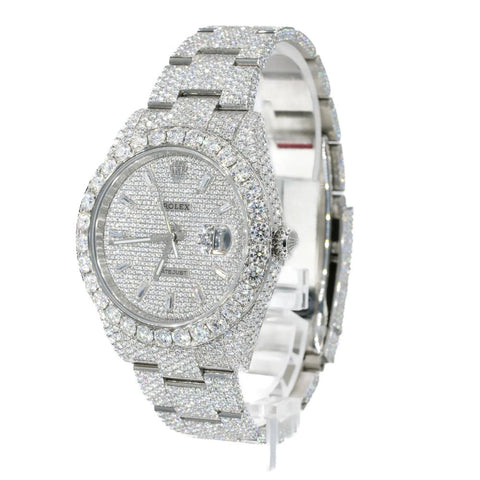 VVS1 Moissanite Datejust Iced Out Baguette Dial Watch