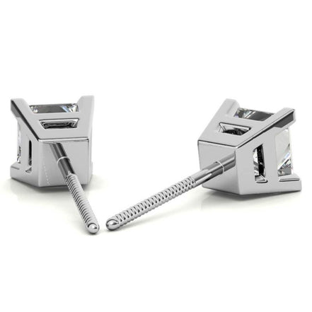 Solitaire Princess Cut Moissanite Stud Earrings For Her