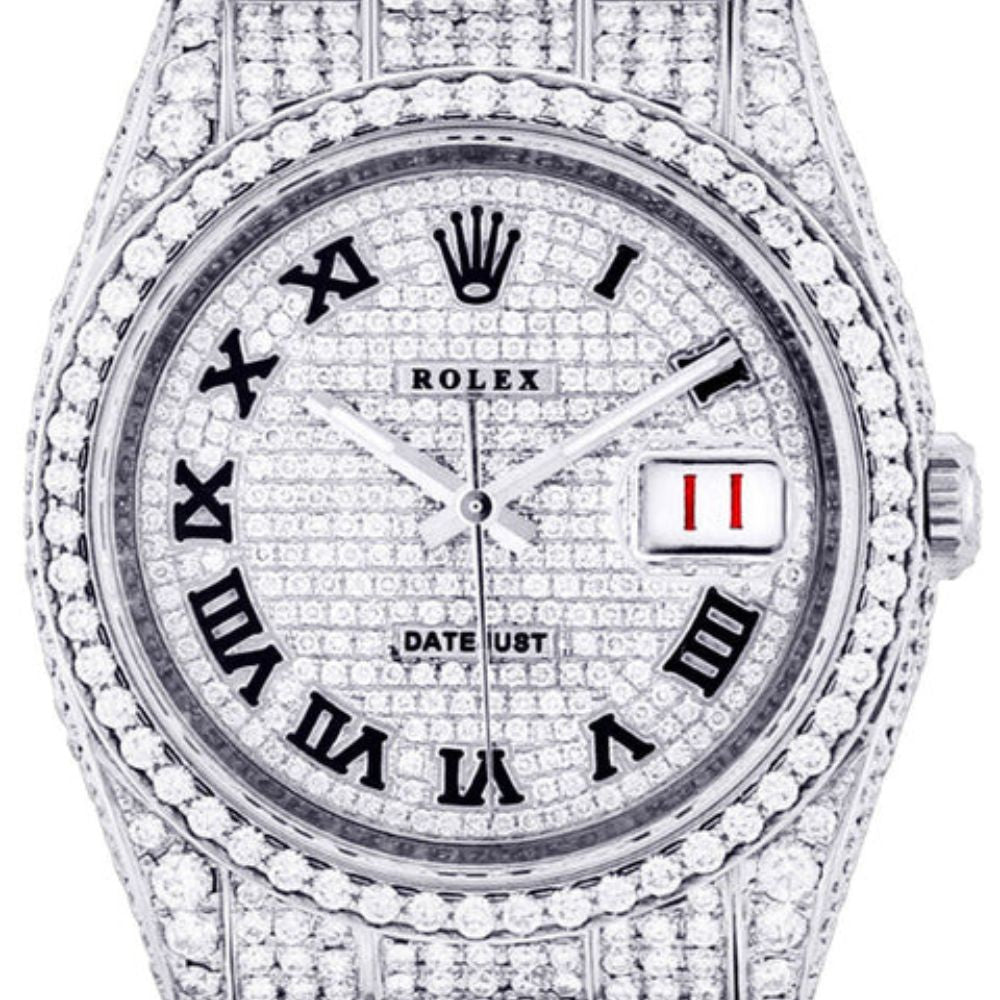 Fully Iced Out Moissanite Date Just Hip Hop Watch