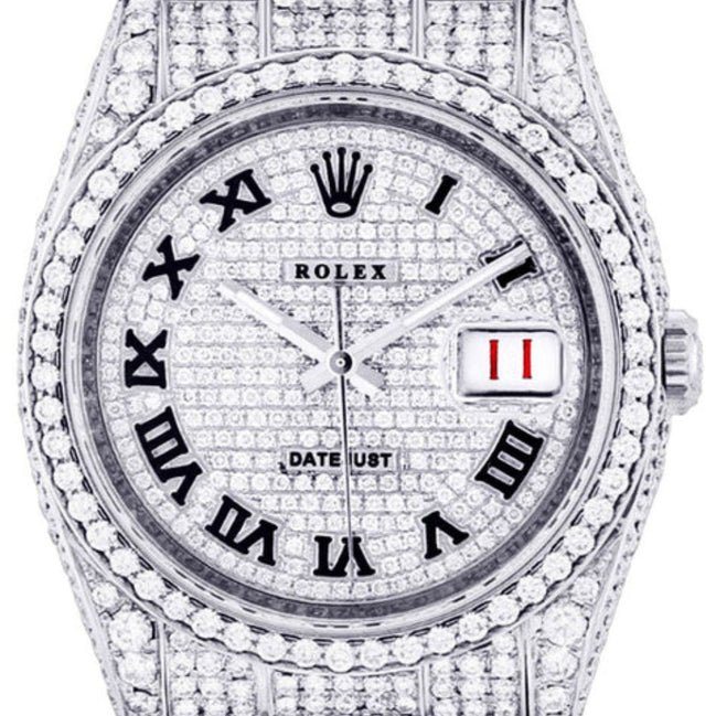 Fully Iced Out Moissanite Date Just Hip Hop Watch