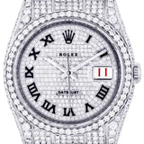 Fully Iced Out VVS1 Moissanite Date Just Hip Hop Watch