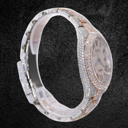 Fancy And Stylish Moissanite Wrist Watch Gift For Men's