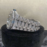 Iced Out Luxury D Color Full White Wrist Watch For Men's