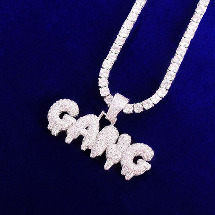 Drip Letter Moissanite Diamond Men's Pendant