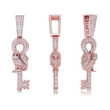 Flooded Ice Wise Owl Key Bling Moissanite Pendant