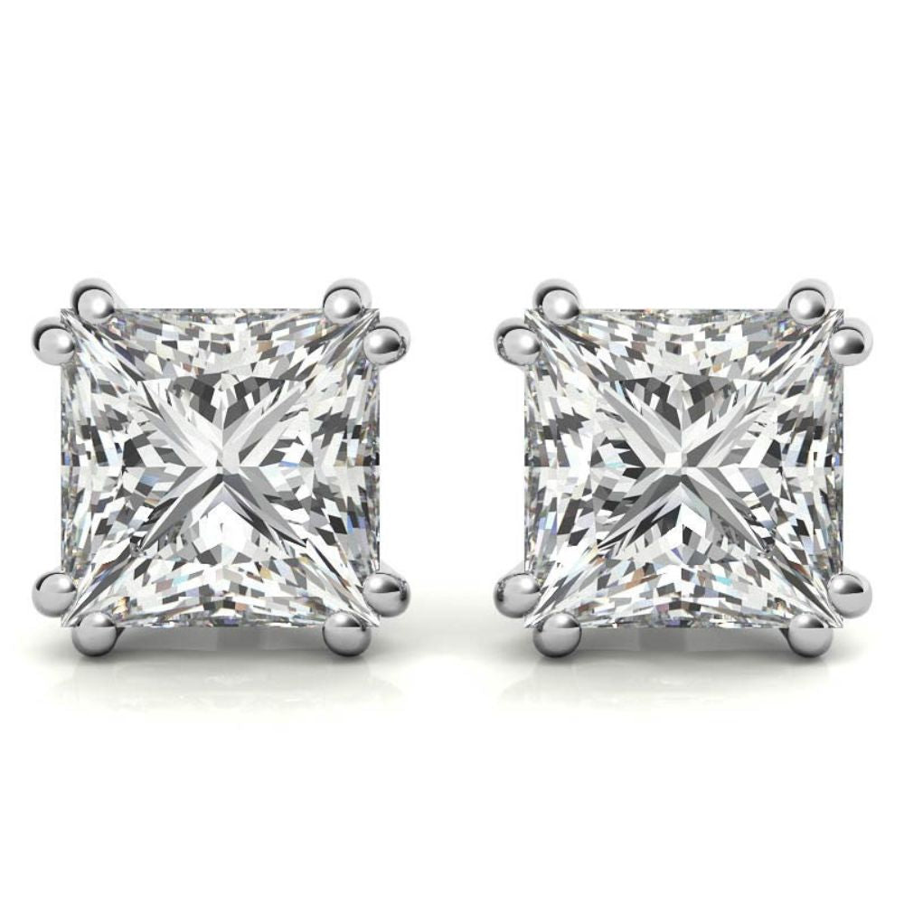 Princess Cut Moissanite Small Stud Earrings For Her