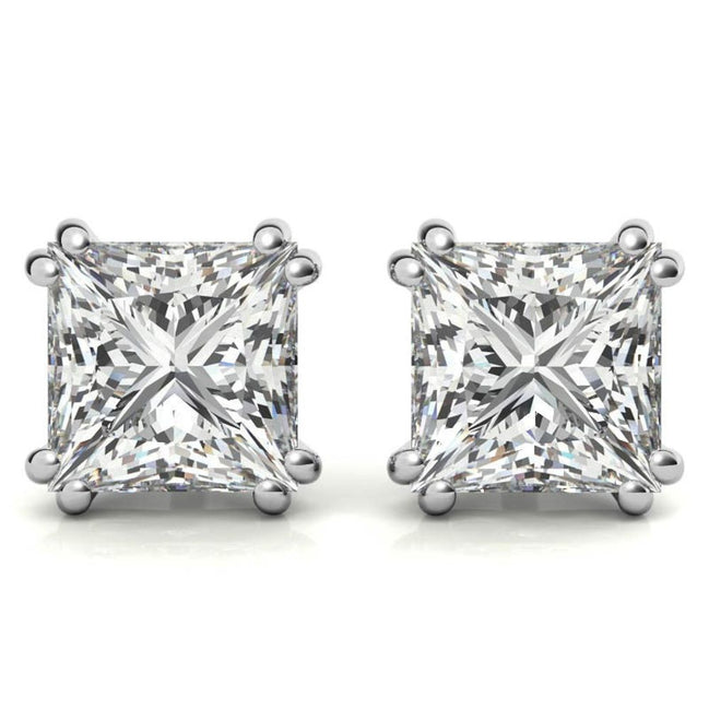 Princess Cut Moissanite Small Stud Earrings For Her