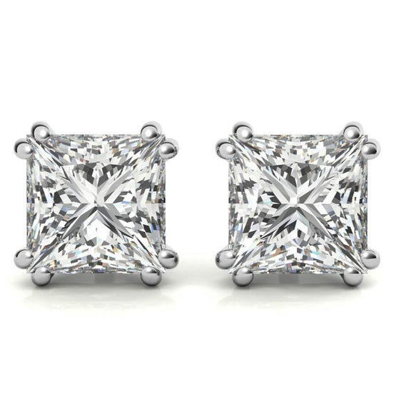 Princess Cut Moissanite Small Stud Earrings For Her