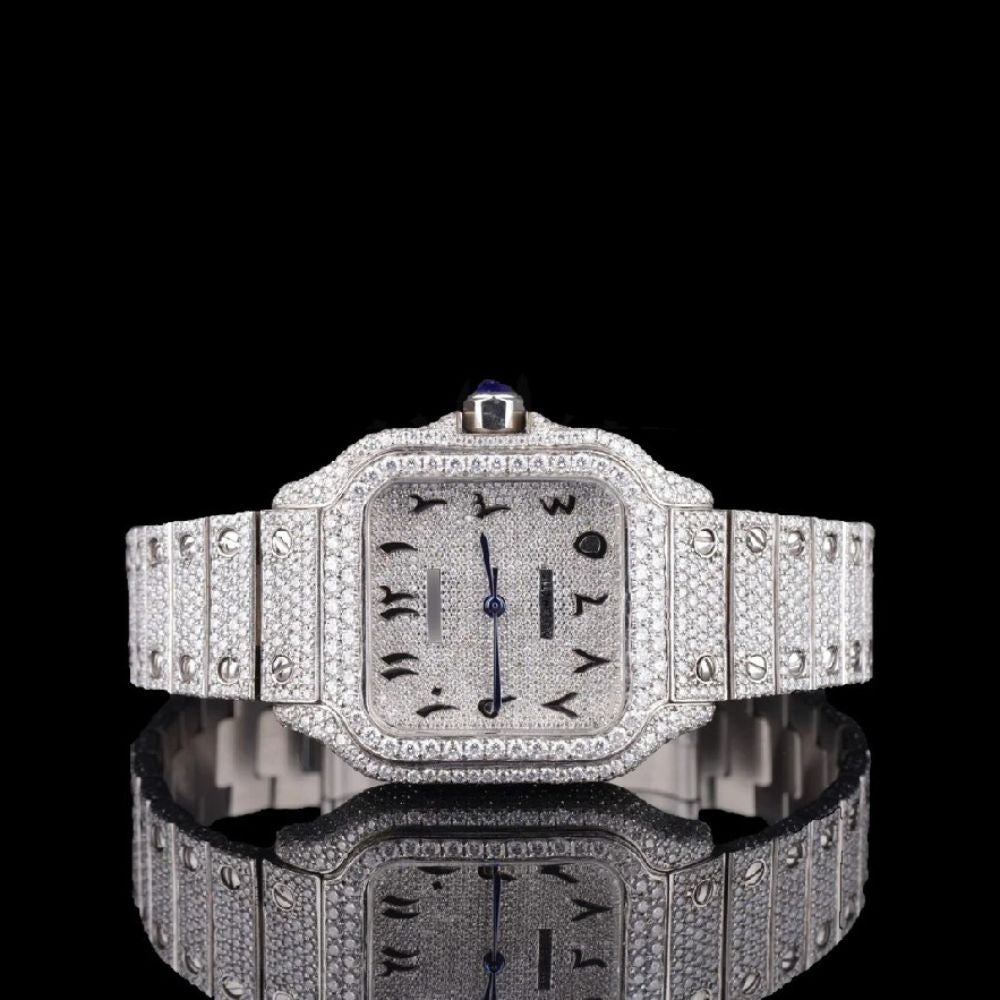 Automatic Fully Iced Out Moissanite Diamond Hip Hop Watch