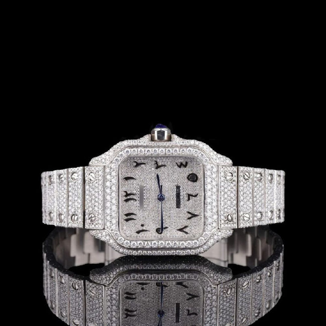 Automatic Fully Iced Out Moissanite Diamond Hip Hop Watch