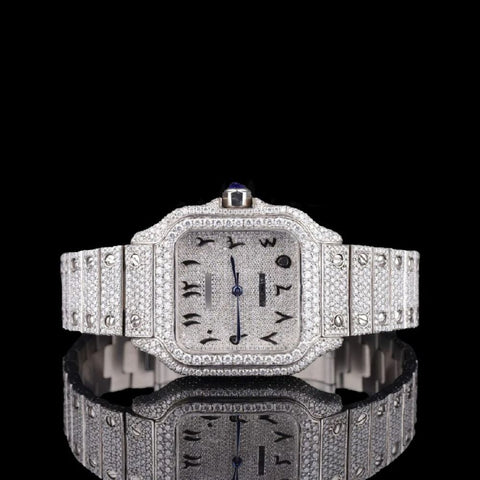 Automatic Fully Iced Out Moissanite Diamond Hip Hop Watch