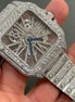 Fully Iced Out Moissanite Skeleton Watch For Men's