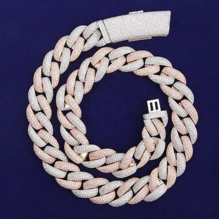 Dual Tone Hip Hop Luxury Moissanite Cuban Chain