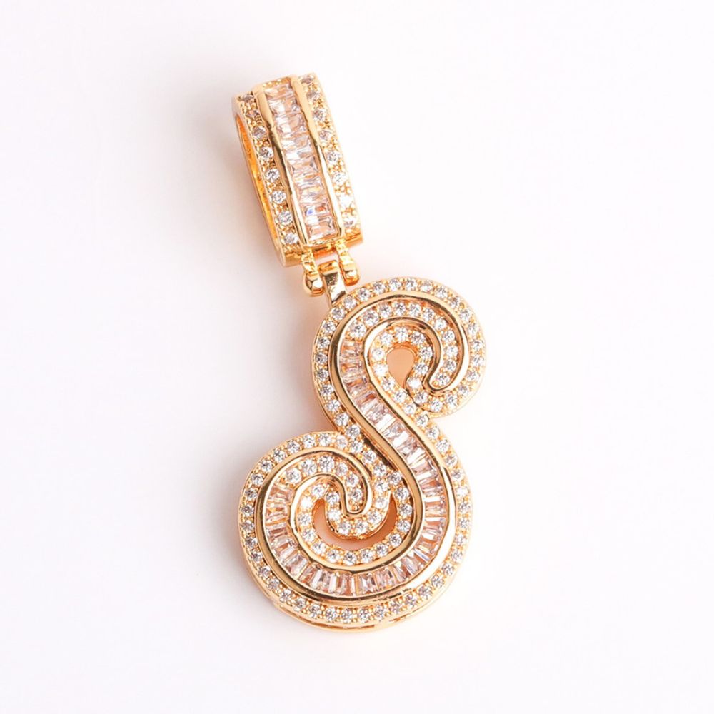 Iced Out Moissanite Customize Name Letter Pendant